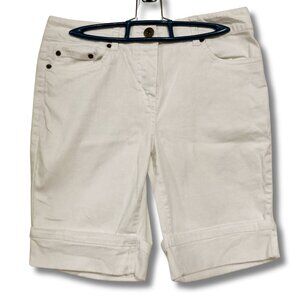 JESSICA Off-white denim walking shorts ~ SMALL MEDIUM cotton bermuda jean shorts